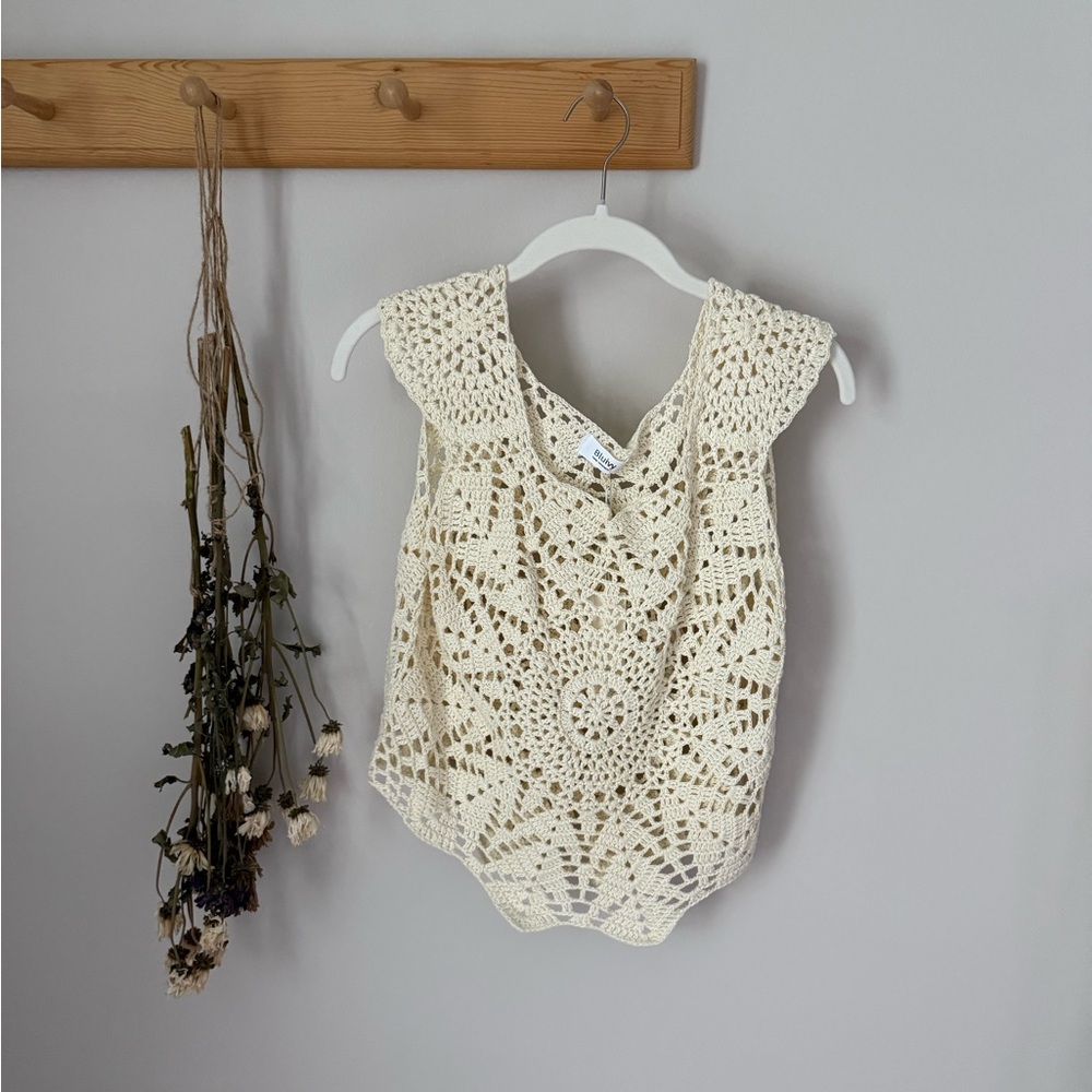 Three Bird Nest Nova Crochet Top - Cream